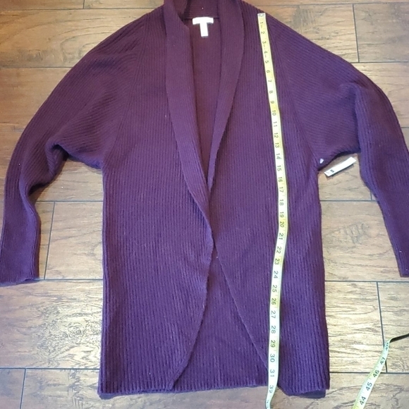 NWT Leith Dolman Sleeve long Cardigan in Wine  knit sweater sz XXS - Picture 6 of 6